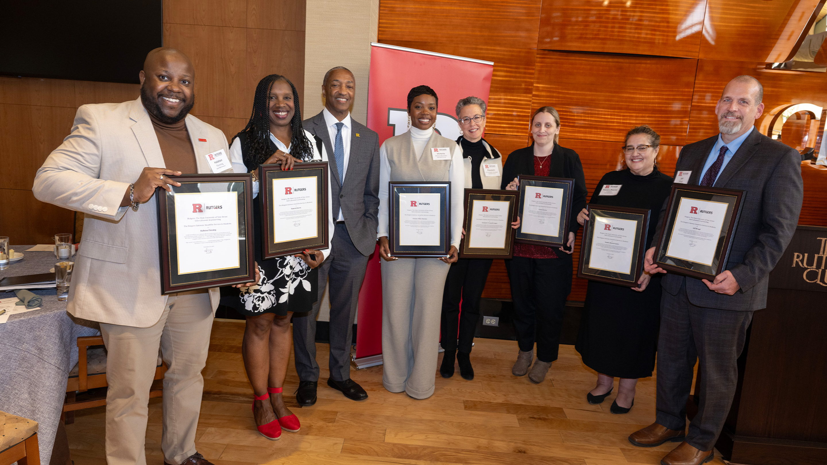 Advocacy, Outreach, & Support (DOS-AOS) team PEER honorees for the Rutgers Gateway Award